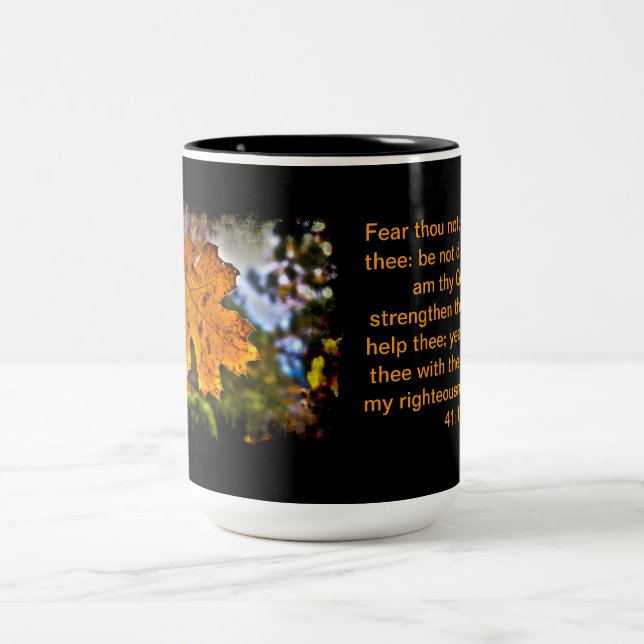 Isaiah 41:10 Two-Tone coffee mug (Center)