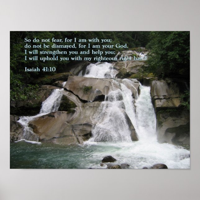 Isaiah 41:10 Waterfall Poster (Front)