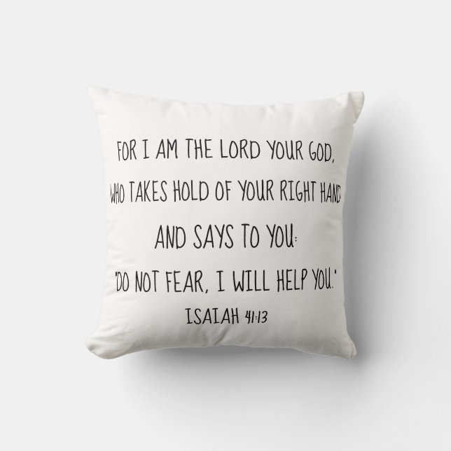 Isaiah 41:13 Bible Verse Print Reversible Cushion (Front)