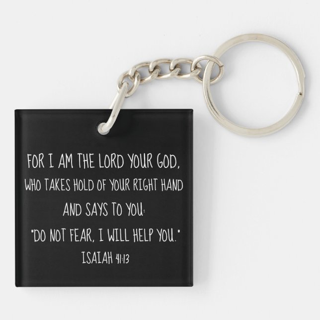 Isaiah 41:13 Bible Verse Print Reversible Key Ring (Back)