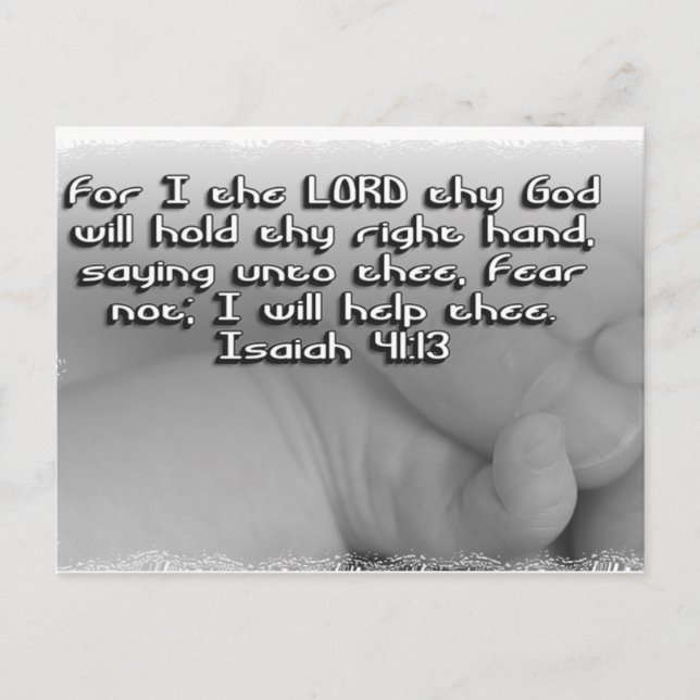 Isaiah 41:13 FEAR NOT - I WILL HELP THEE Postcard (Front)