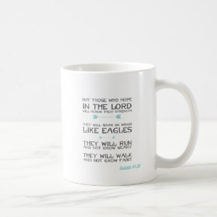 Isaiah 41:31 Inspirational Bible Verse Blue Coffee Mug