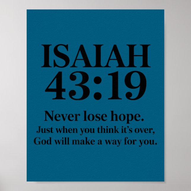 Isaiah 43_19 Bible Verse Christian Saying  Poster (Front)