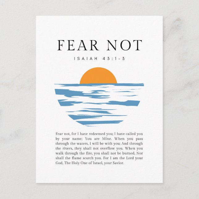 Isaiah 43:1-3 Fear Not Postcard (Front)