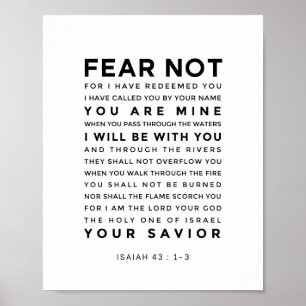 Isaiah 43:1-3 Fear Not Poster