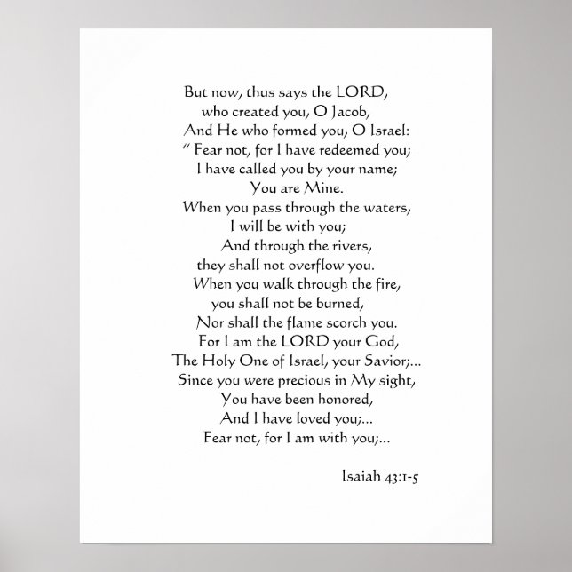 Isaiah 43:1-5 poster (Front)