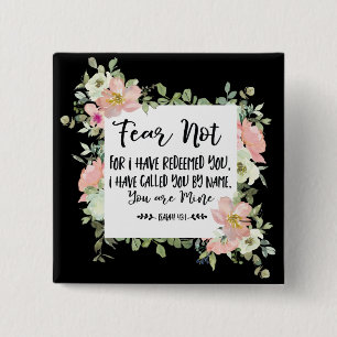Isaiah 43:1 Fear Not For I Have Redeemed You Bible 15 Cm Square Badge