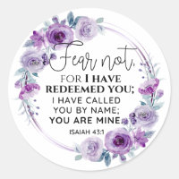 Isaiah 43:1 Fear not I have Redeemed you Floral