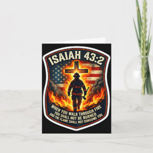 Isaiah 43 2 firefighter fire prayer patriot flagIs Card