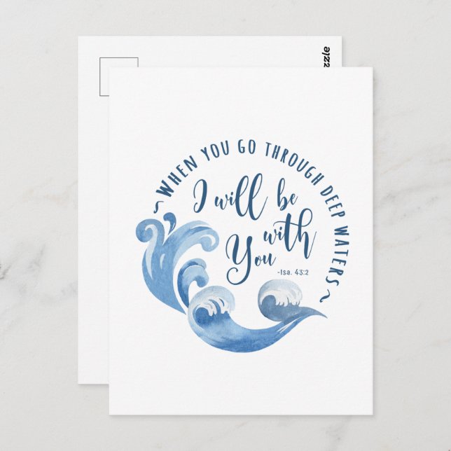 Isaiah 43:2 Ocean Waves Postcard (Front/Back)