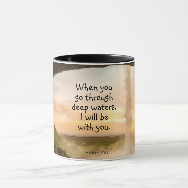 Isaiah 43:2 When you go through deep waters Bible Mug (Center)