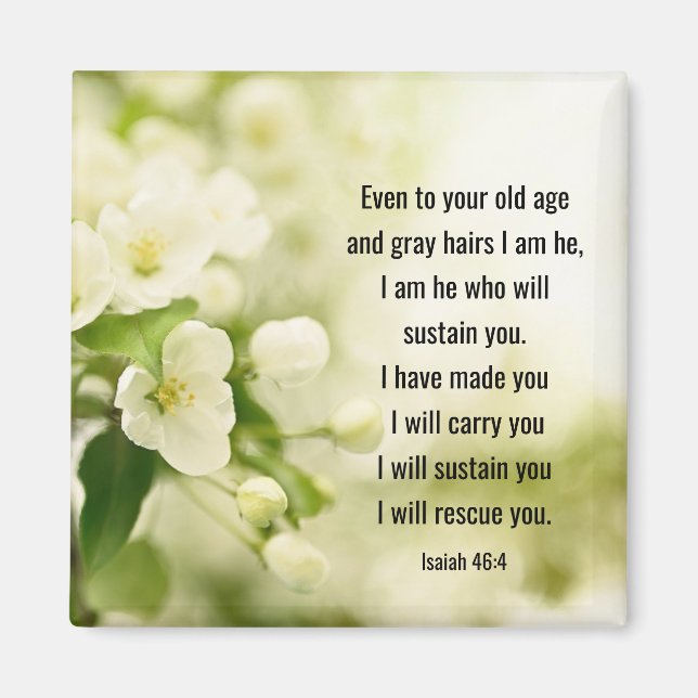 Isaiah 46:4 I am He who will sustain you Magnet (Front)