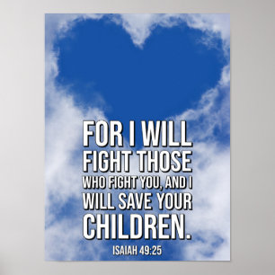 Isaiah 49:25 Bible Verse Poster