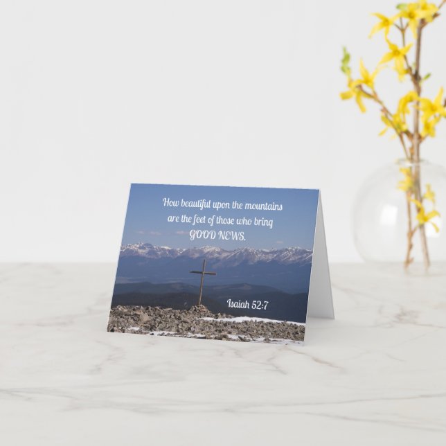 Isaiah 52:7 How beautiful on the mountains are the Card (Yellow Flower)