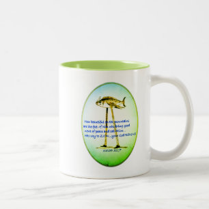Isaiah 52:7- How beautiful on the mountains  Two-Tone Coffee Mug