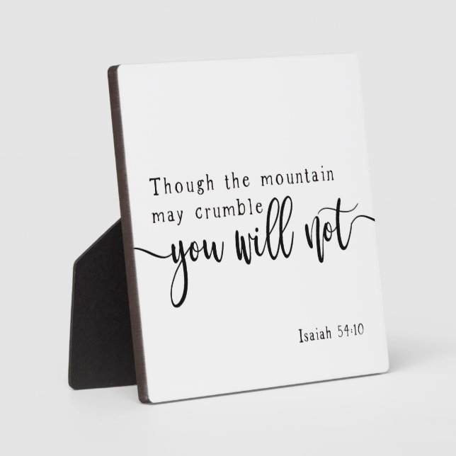 Isaiah 54:10 Bible Scripture Farmhouse Sign Plaque (Front)