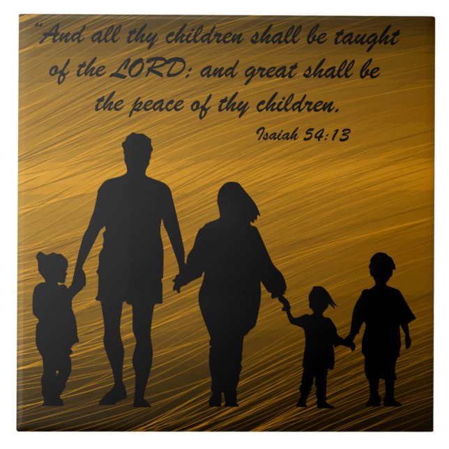 Isaiah 54:13 ceramic tile (Front)