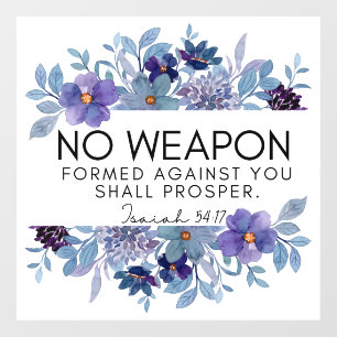 Isaiah 54:17 No Weapon Christian Scripture Floral