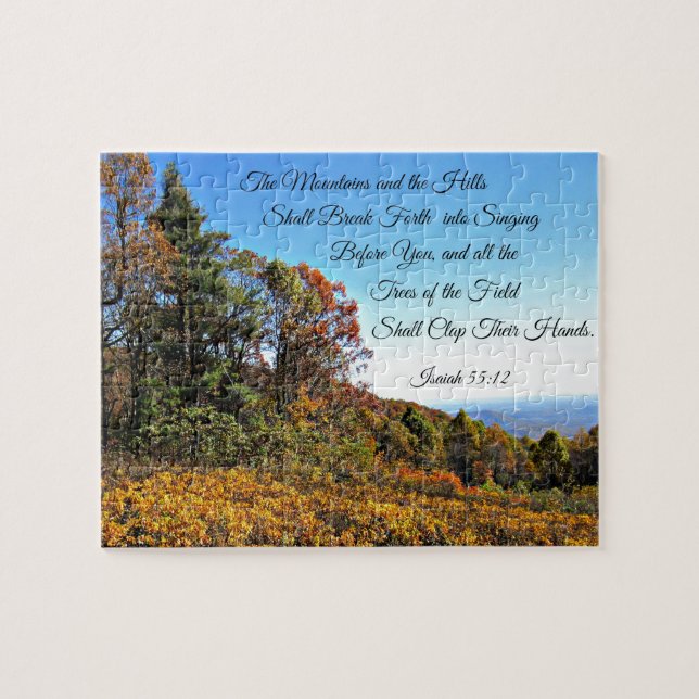 Isaiah 55:12 The mountains and the hills shall... Jigsaw Puzzle (Horizontal)