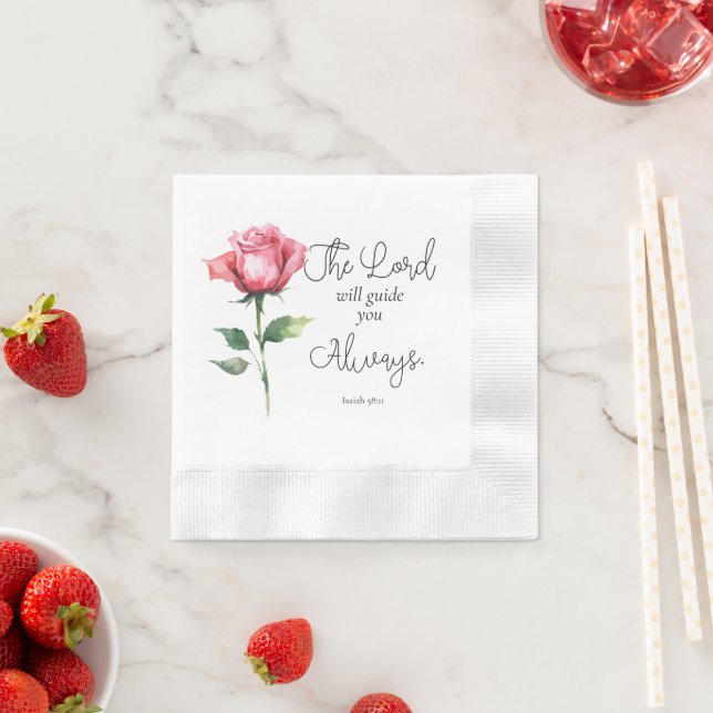 Isaiah 58:11 Flower Graduation Bible Verse Napkin (Insitu)