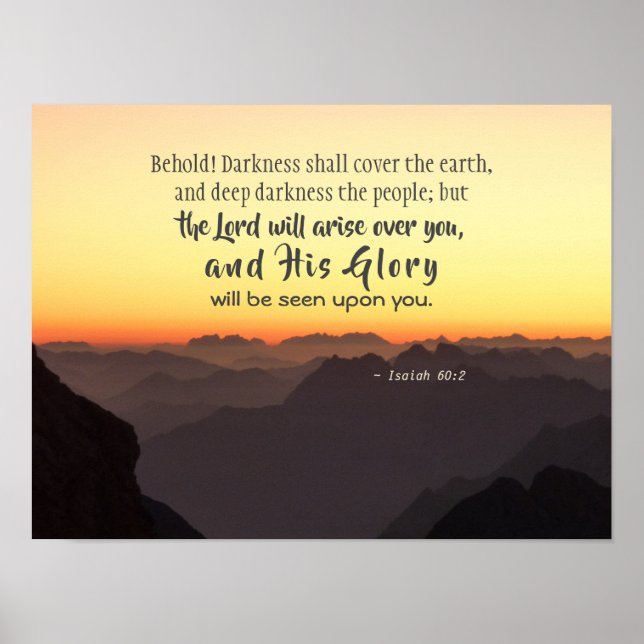 Isaiah 60:2 Darkness shall cover the Earth Bible Poster (Front)