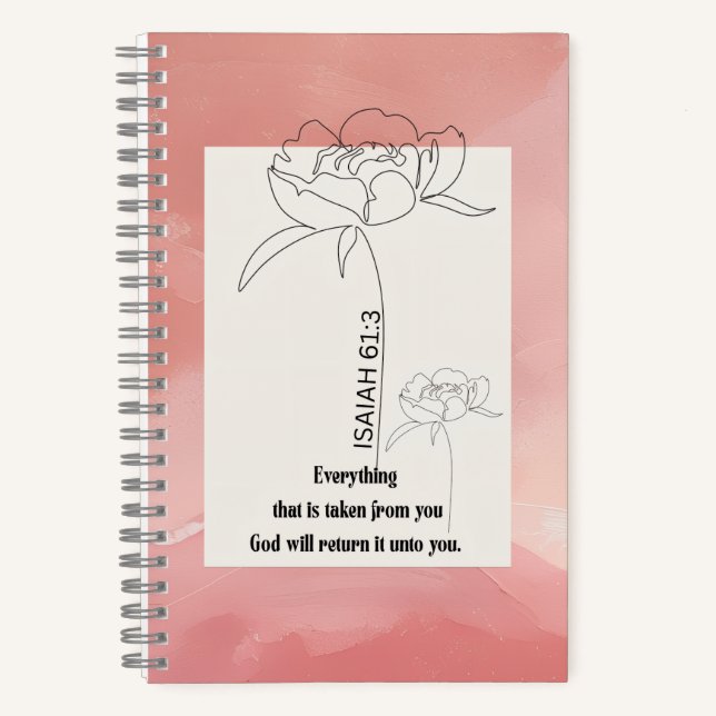 Isaiah 61:3 Spiral Notebook  (Front)