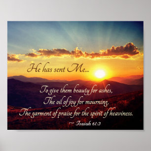 Isaiah 61:3 The Garment of Praise, Bible Verse Poster