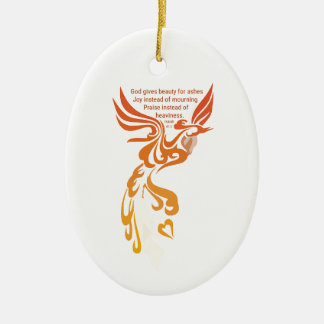 Isaiah 61 Phoenix Oval Ceramic Ornament