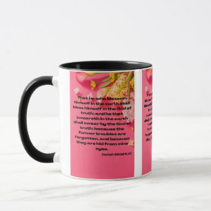 Isaiah 65:16 KJV Bible Scripture Pic Two-Tone Mug