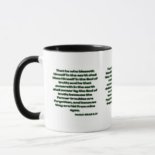 Isaiah 65:16 KJV Bible Scripture Two-Tone Mug
