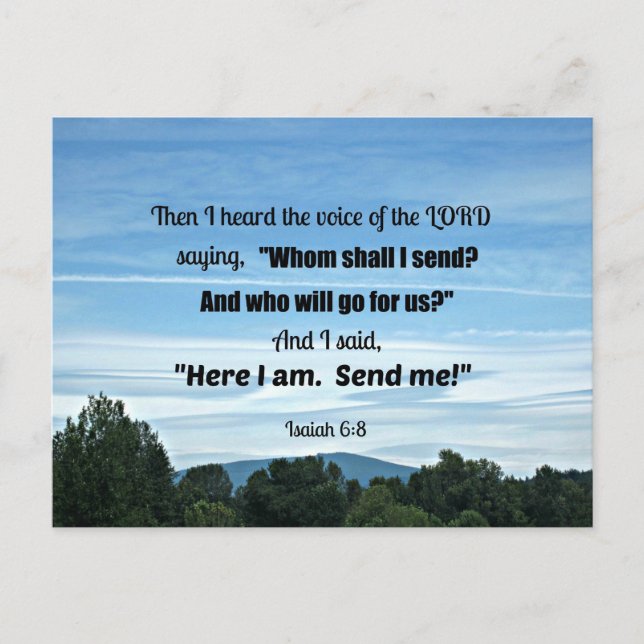 Isaiah 6:8 Then I heard the voice of the Lord Postcard (Front)