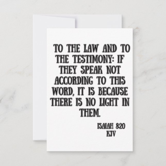 Isaiah 8:20 KJV Bible Scripture Greeting Card (Front)