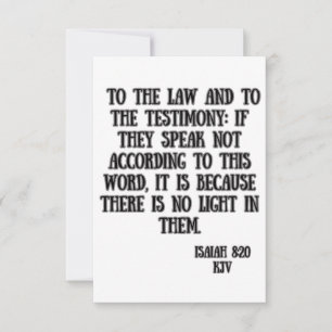 Isaiah 8:20 KJV Bible Scripture Greeting Card