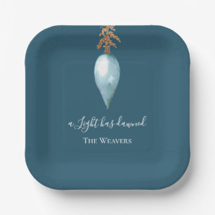 Isaiah 9:2 Custom Watercolor Christian Christmas Paper Plate