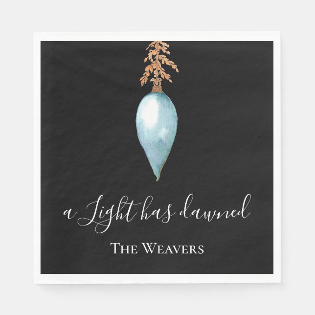 Isaiah 9:2 Modern Original Watercolor Christmas Napkin (Front)