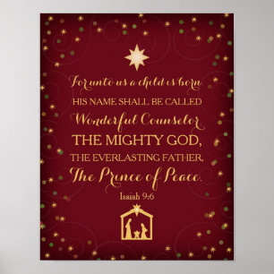 Isaiah 9:6 For Unto Us A Child Is Born (11x14) Poster