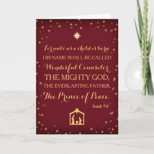 Isaiah 9:6 For Unto Us A Child Is Born Holiday Card