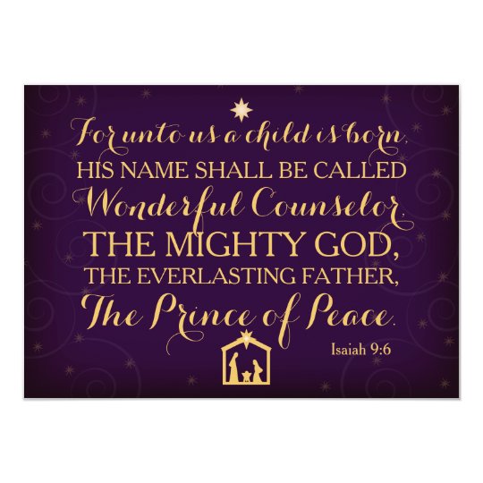 Isaiah 9:6 For Unto Us A Child Is Born Invitation | Zazzle.com.au
