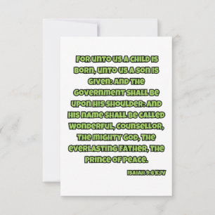 Isaiah 9:6 KJV Bible Scripture Greeting Card