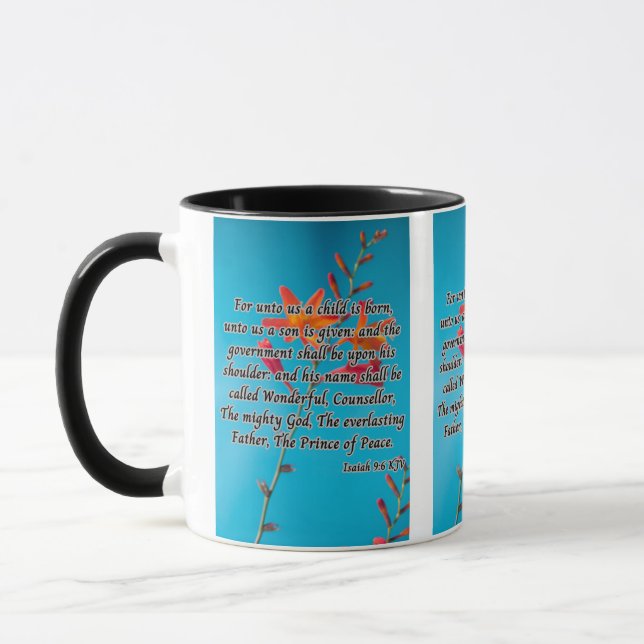 Isaiah 9:6 KJV Bible Scripture Pic Two-Tone Mug (Left)
