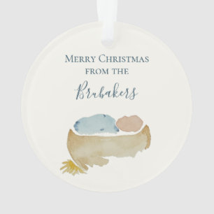Isaiah 9:6 Personalised Watercolor Baby Jesus Ornament