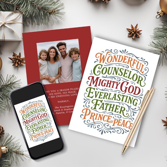 Isaiah 9 Christmas Bible Verse Holiday Photo (Isaiah 9 Christmas Bible Verse Holiday Photo Christmas Cards with Digital Download option)