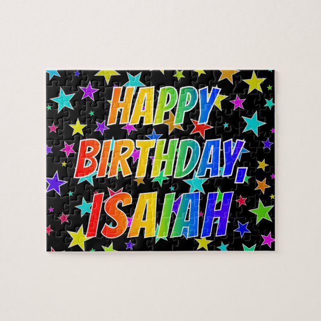 "ISAIAH" First Name, Fun "HAPPY BIRTHDAY" Jigsaw Puzzle (Horizontal)