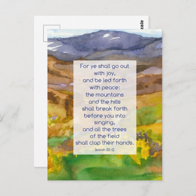 Isaiah Scripture Prayer Card Mountains Landscape  (Front/Back)
