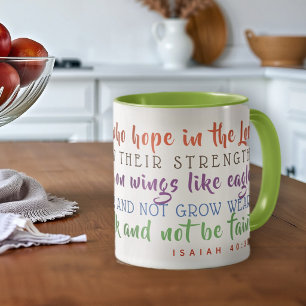 Isaiah Scripture Soar on Wings Like Eagles Mug
