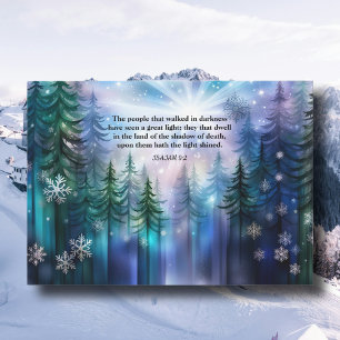 Isaiah Scripture Verse Rustic Woodland Christian Holiday Card