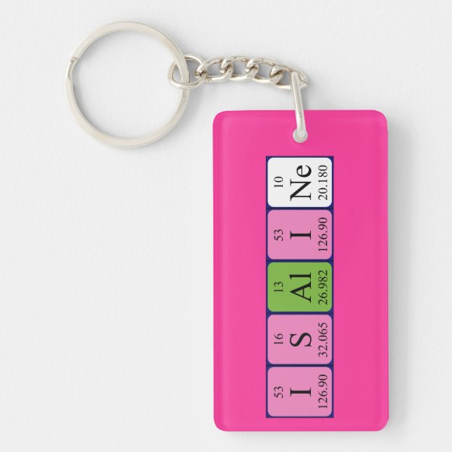 Isaline periodic table name keyring (Front)