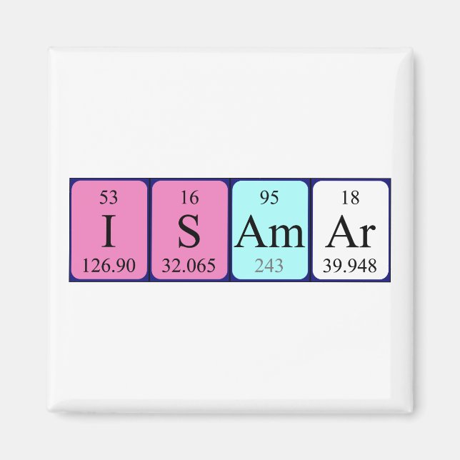 Isamar periodic table name magnet (Front)