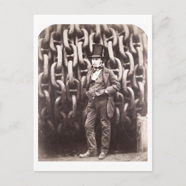 Isambard Kingdom Brunel, standing in front of the Postcard (Front)
