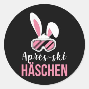 Ischgl Après-ski Bunny Skiing Skiers Snowboarding Classic Round Sticker